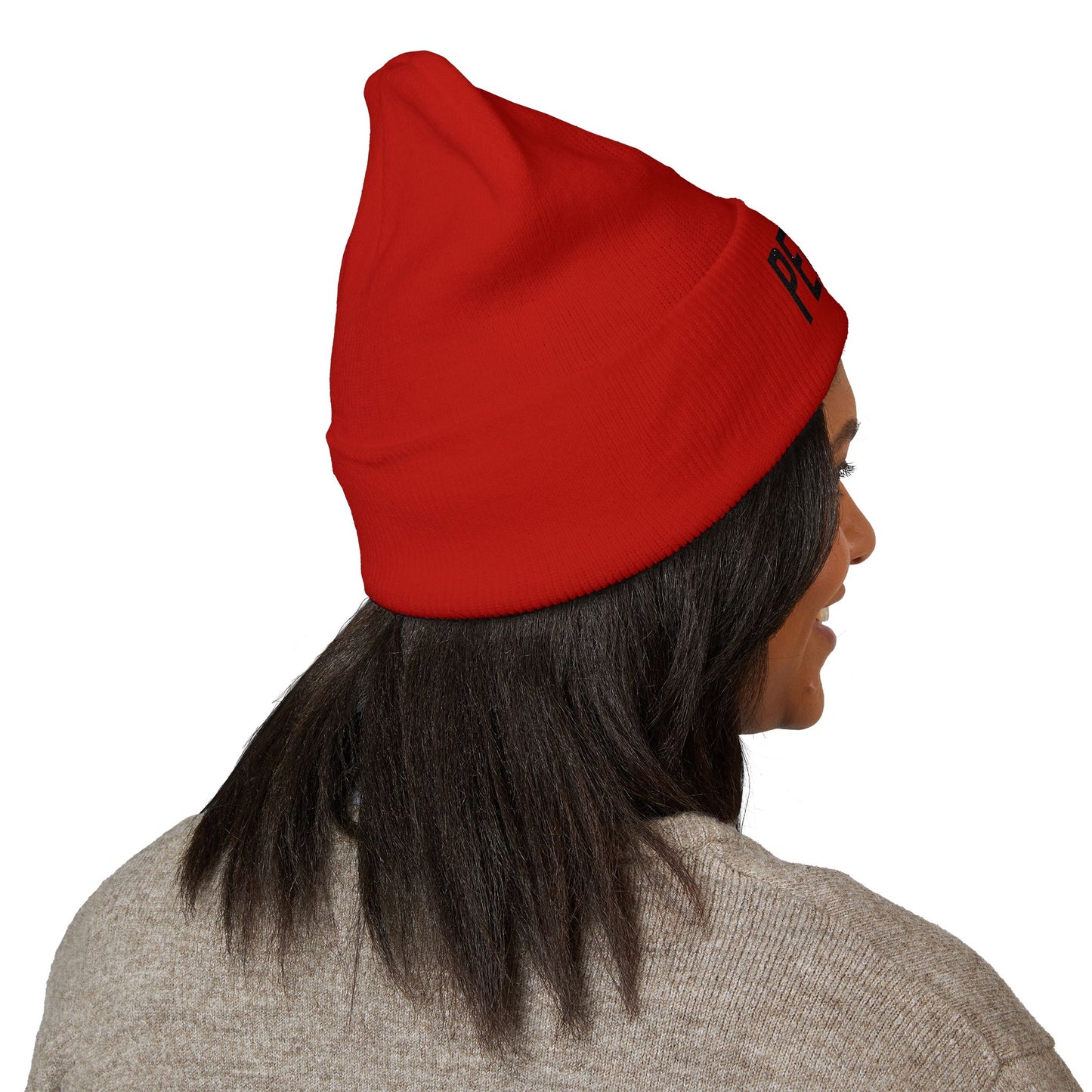 Period Embroidered Beanie | Funny Knit Hat | Minimal Streetwear Winter Accessory