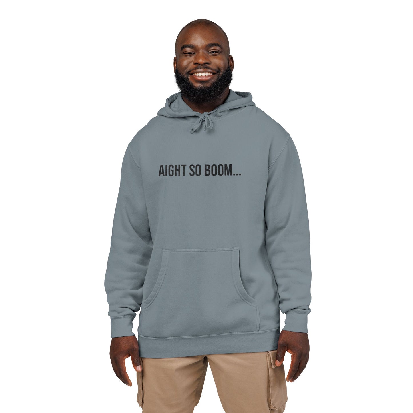 Aight So Boom Embroidered Sweatshirt | Unisex Pigment-Dyed Crewneck | Minimal Streetwear Pullover