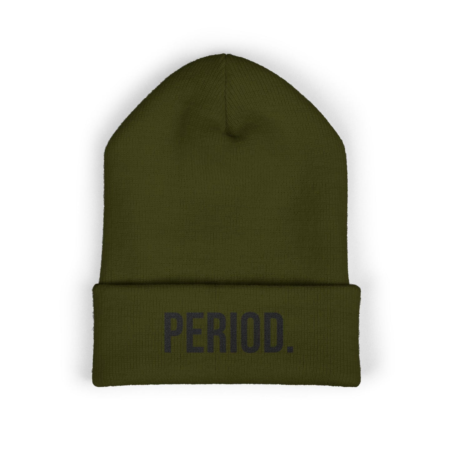 Period Embroidered Beanie | Funny Knit Hat | Minimal Streetwear Winter Accessory