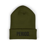 Period Embroidered Beanie - Cuffed Knit Hat