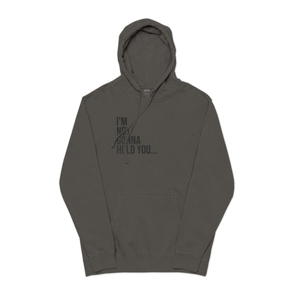 I’m Not Gonna Hold You Embroidered Hoodie | Unisex Streetwear Sweatshirt | Minimalist Funny Pullover