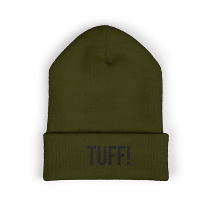 Tuff Embroidered Beanie | Funny Knit Hat | Minimal Streetwear Winter Accessory