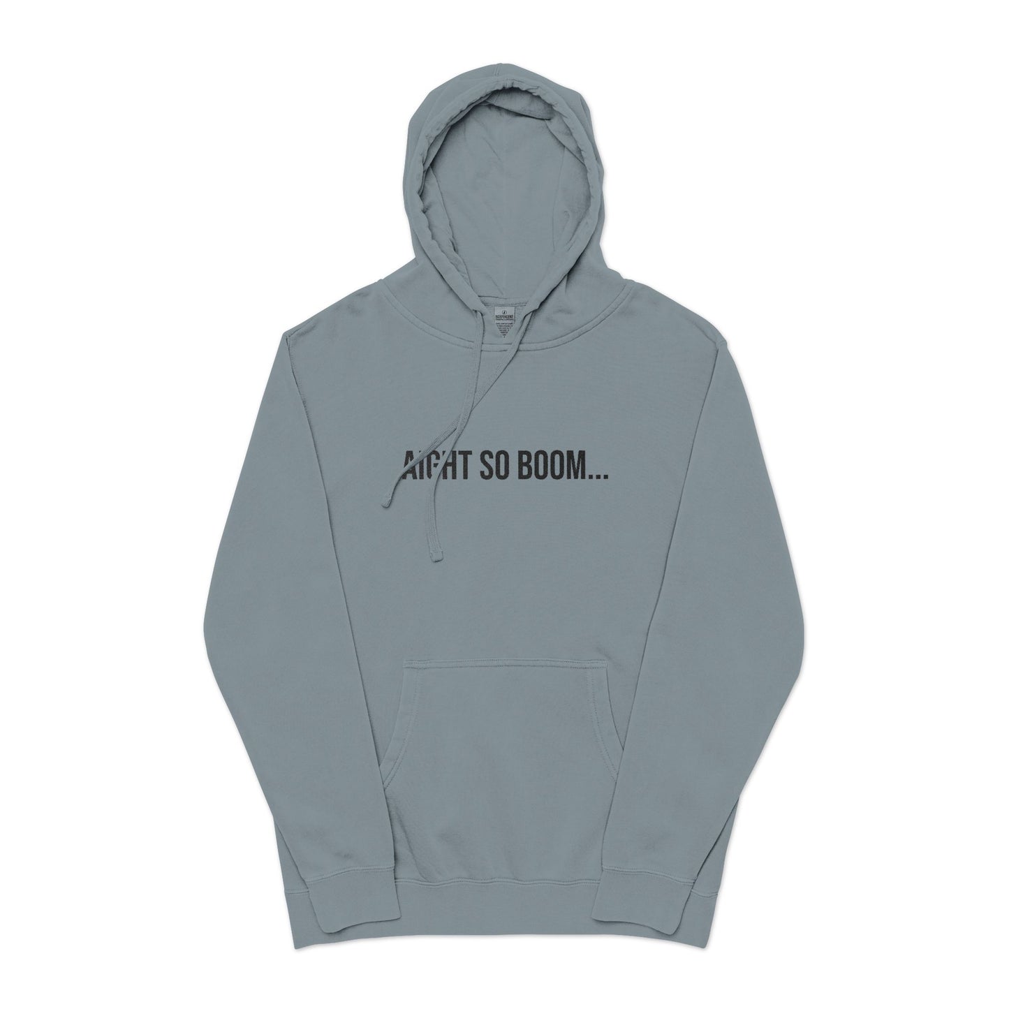 Aight So Boom Embroidered Sweatshirt | Unisex Pigment-Dyed Crewneck | Minimal Streetwear Pullover