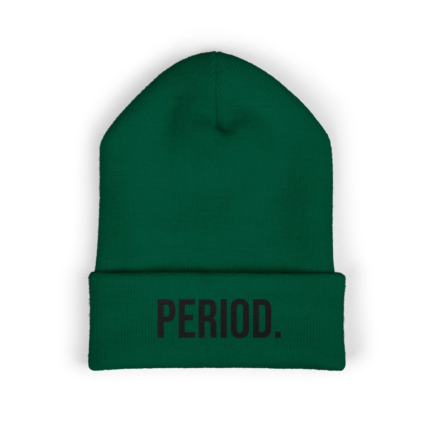 Period Embroidered Beanie | Funny Knit Hat | Minimal Streetwear Winter Accessory