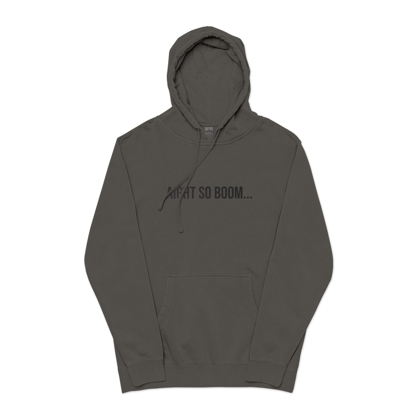 Aight So Boom Embroidered Sweatshirt | Unisex Pigment-Dyed Crewneck | Minimal Streetwear Pullover