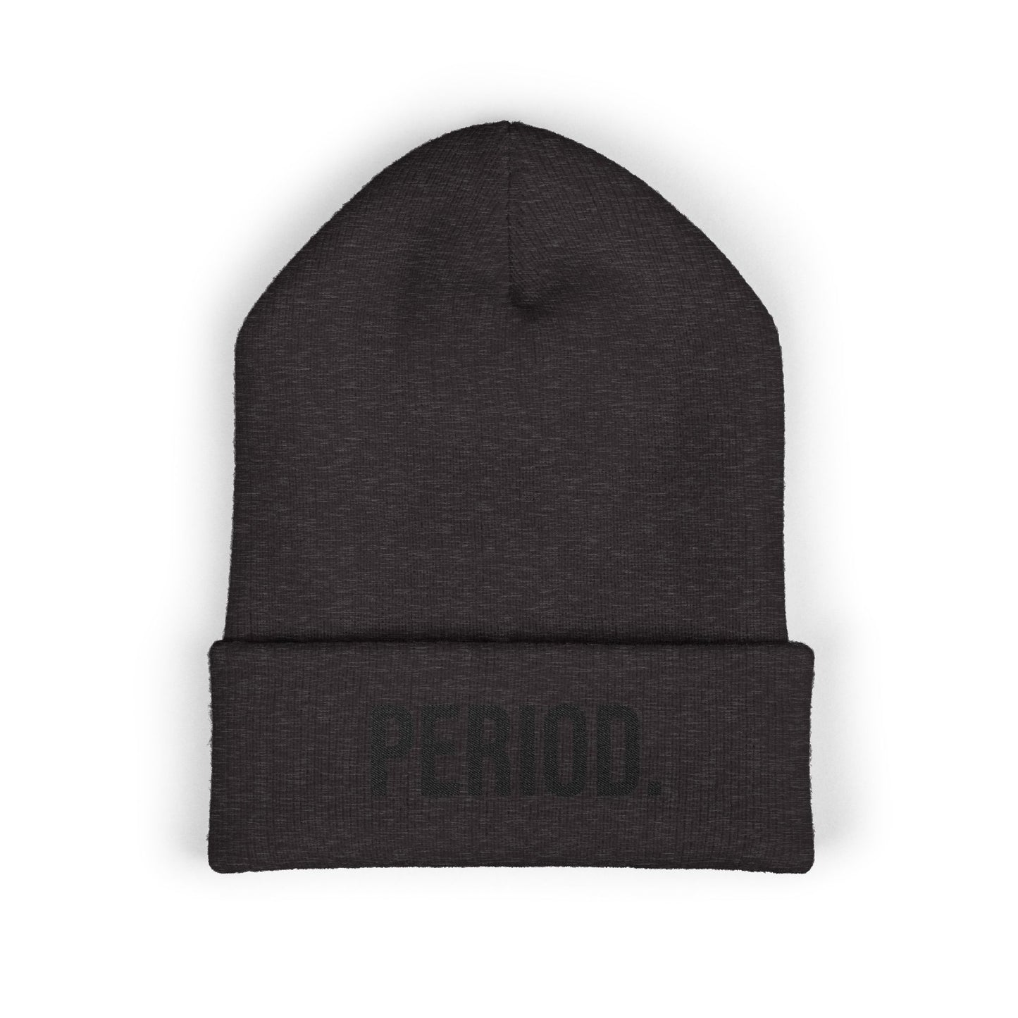 Period Embroidered Beanie | Funny Knit Hat | Minimal Streetwear Winter Accessory
