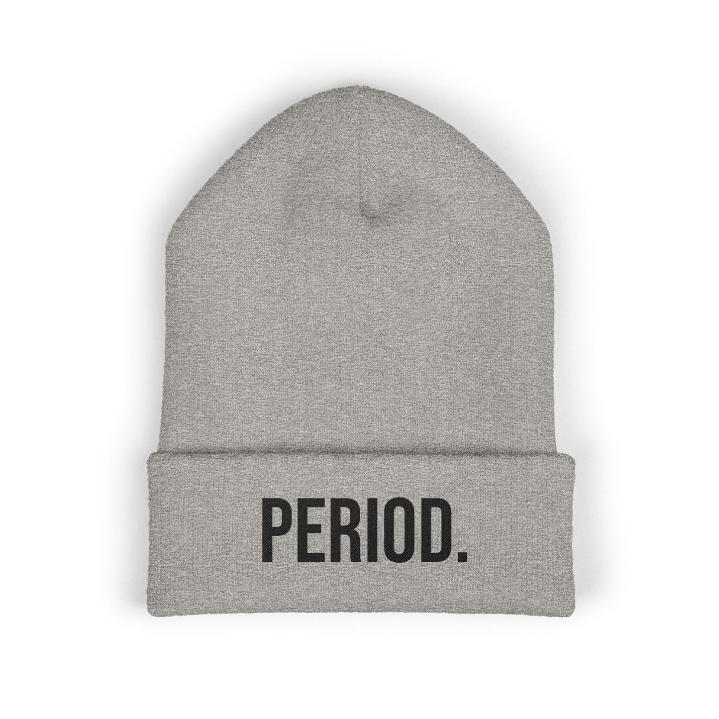 Period Embroidered Beanie | Funny Knit Hat | Minimal Streetwear Winter Accessory