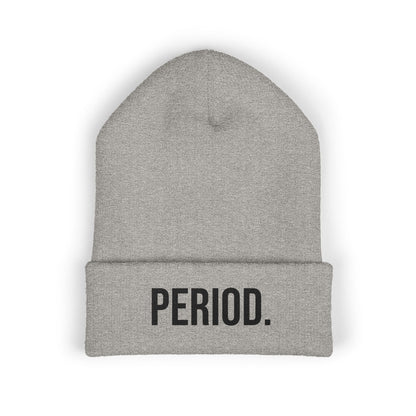 Period Embroidered Beanie | Funny Knit Hat | Minimal Streetwear Winter Accessory