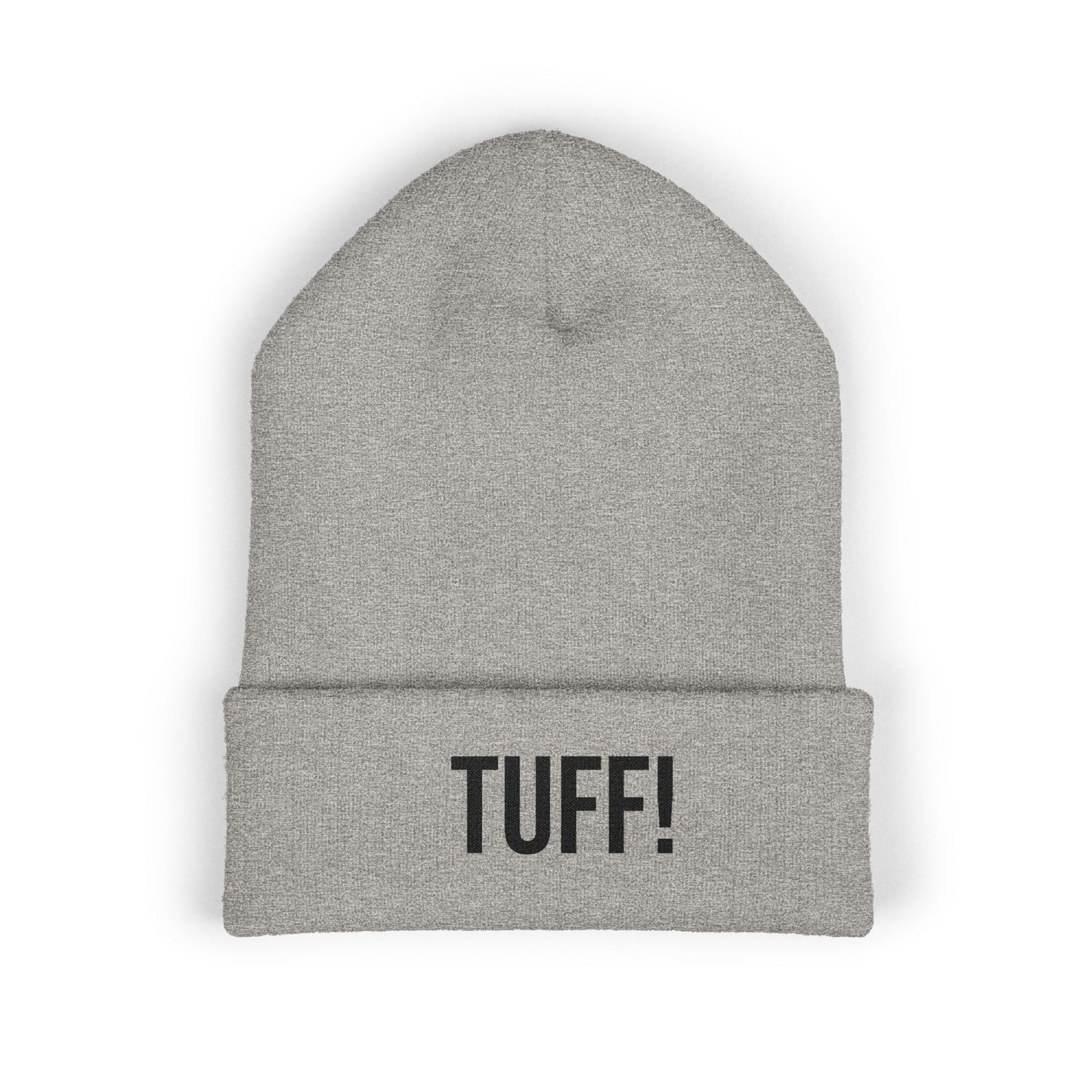Tuff Embroidered Beanie | Funny Knit Hat | Minimal Streetwear Winter Accessory