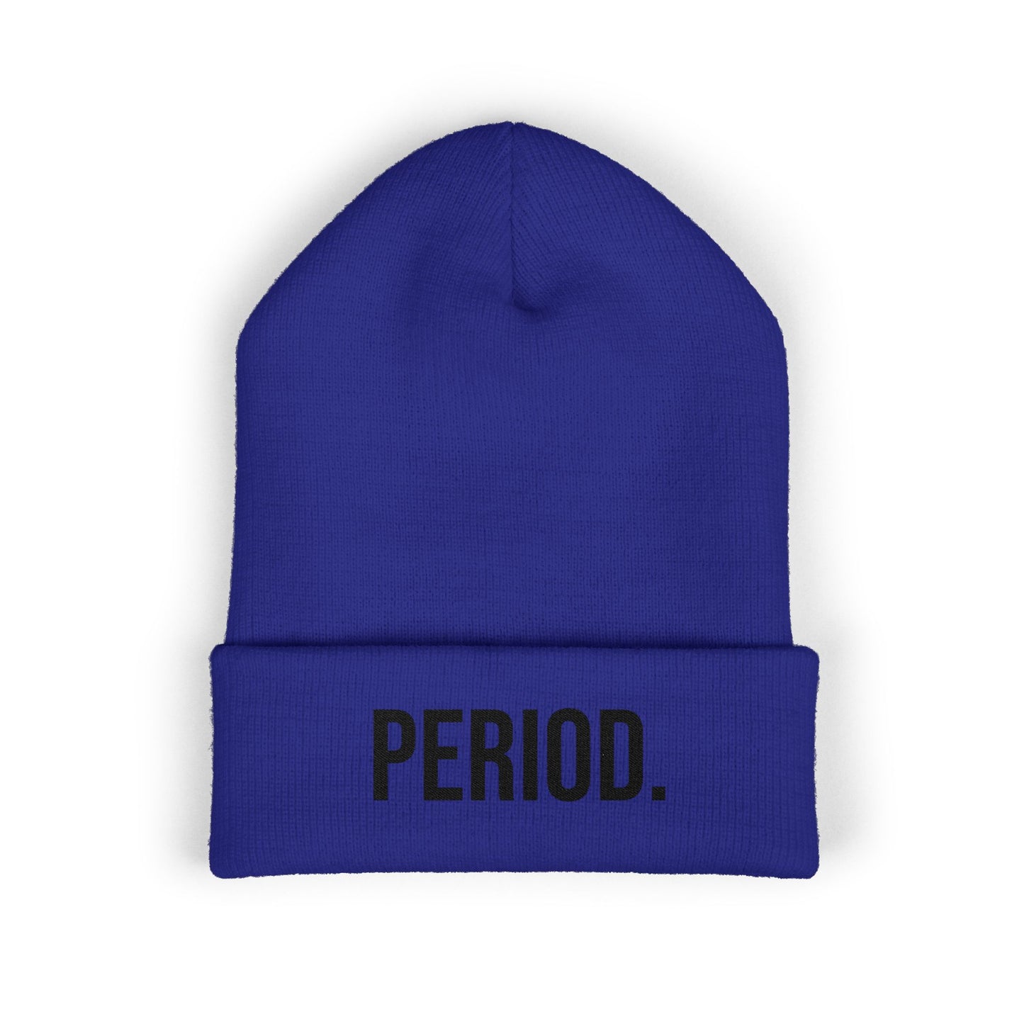 Period Embroidered Beanie | Funny Knit Hat | Minimal Streetwear Winter Accessory