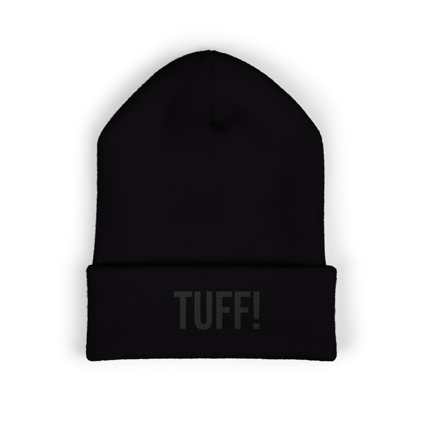 Tuff Embroidered Beanie | Funny Knit Hat | Minimal Streetwear Winter Accessory